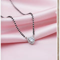 925 Pure Black Beads Mangalsutra with Heart Shape Pendant